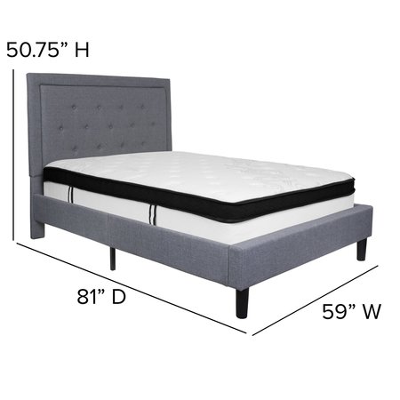 Flash Furniture Full Platform Bed Set, Gray SL-BMF-26-GG